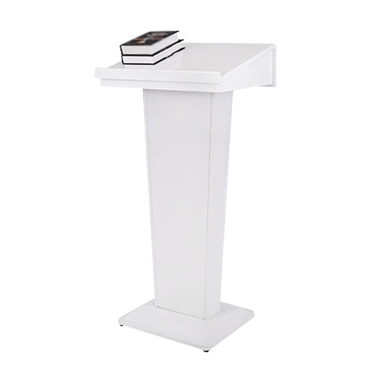 FAiruo Stand Up Lectern Podium,Tilt Design Standing Desk Host Stage Speaking Reading Table, for Classroom Conference and Auditorium/White/58x48x120cm