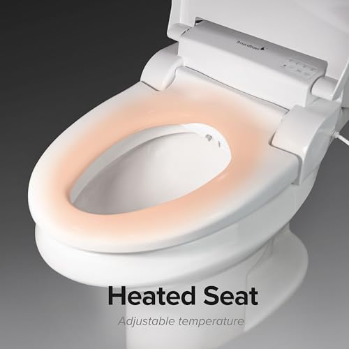 SmartBidet® SB-2400 Advanced Electric Smart Bidet Slim Profile Seat in Elongated White with Remote Control, LED Night Light, Stainless Steel Nozzle, Heated Seat, Warm Dryer