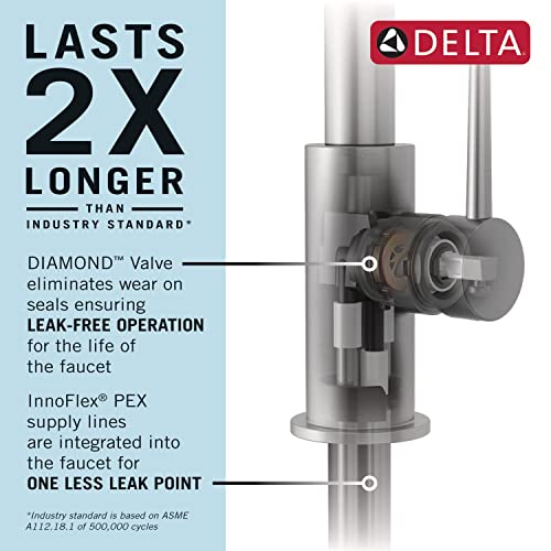 Delta Faucet Lenta Gold Kitchen Faucet, Soap Dispenser Included, Kitchen Sink Faucet, Gold Faucet for Kitchen Sink with Magnetic Docking Spray Head, Champagne Bronze 1982Z-CZ-DST