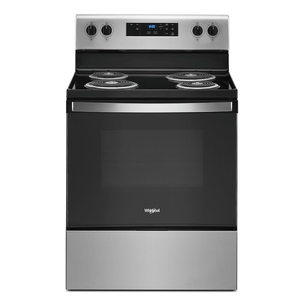 Whirlpool 30 in. 4.8 cu.ft. 4 Burner Element Electric Range with Keep Warm Setting in Stainless Steel with Storage Drawer