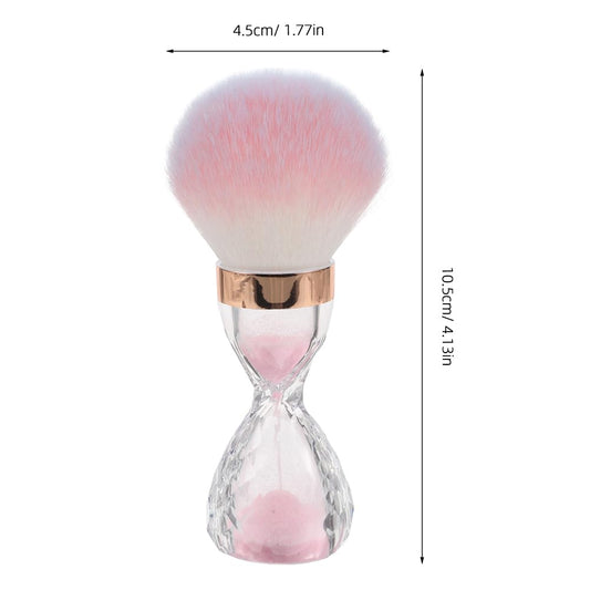 FRCOLOR 2Pcs Nail Dust Brush Acrylic Nail Art Dust Powder Brush Makeup Blush Brush Clean Up Tools Nail Art Brush Pink