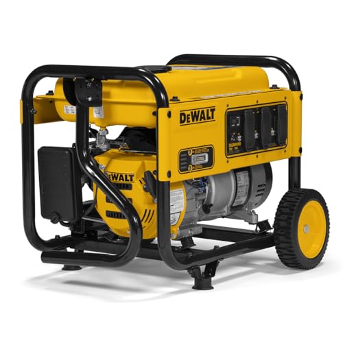 DeWalt 5,000 Starting Watt Portable Gas Generator, 223cc Engine, Idle Control Technology, CO Protect Carbon Monoxide Detection, Never-Flat Wheels, Heavy Duty Steel Frame, Emergency Jobsite Power