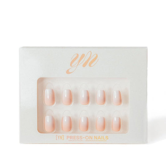 YN Young Nails Press On Nails - Glue On Fake Nails for Women,Medium Oval Shape, Includes Nail Glue, File, Tabs, Quick and Easy Application (Crème de la Crème)