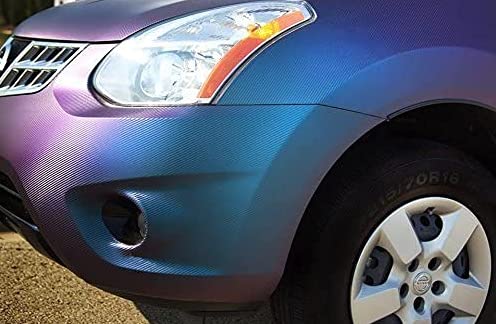 VViViD Chameleon Carbon Fiber Purple to Blue Oil Slick Stretch Conform Caste Vinyl Wrap Roll VViViD XPO (50ft x 5ft)