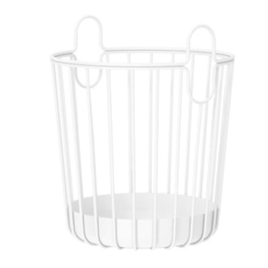 PXIWDAN Laundry Basket Iron Laundry Basket Nordic Hamper with Handles Clothes for Bedroom Bathroom Clothes Hamper(White)