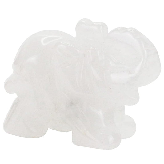Ouubuuy Clear Crystal Elephant Pocket Guardian Figurine Elephant Statue 1.5 inch for Healing Reiki Spiritual Gift Cute Meditation Office Room Desk Decor