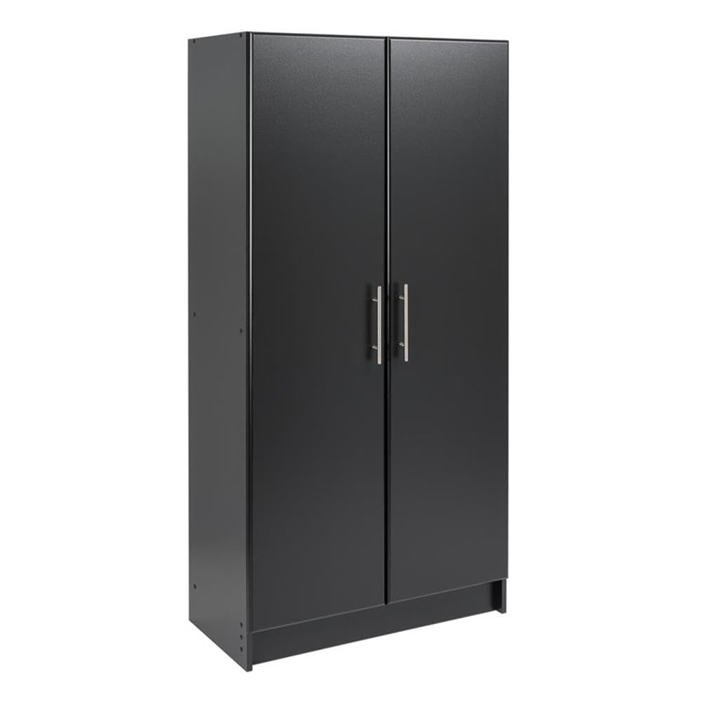 Prepac Elite Functional 8-Piece Garage Cabinets and Storage System Set G, Simplistic Garage Shop Cabinets 16" D x 128" W x 89" H, Black, BRSX-1016-8M