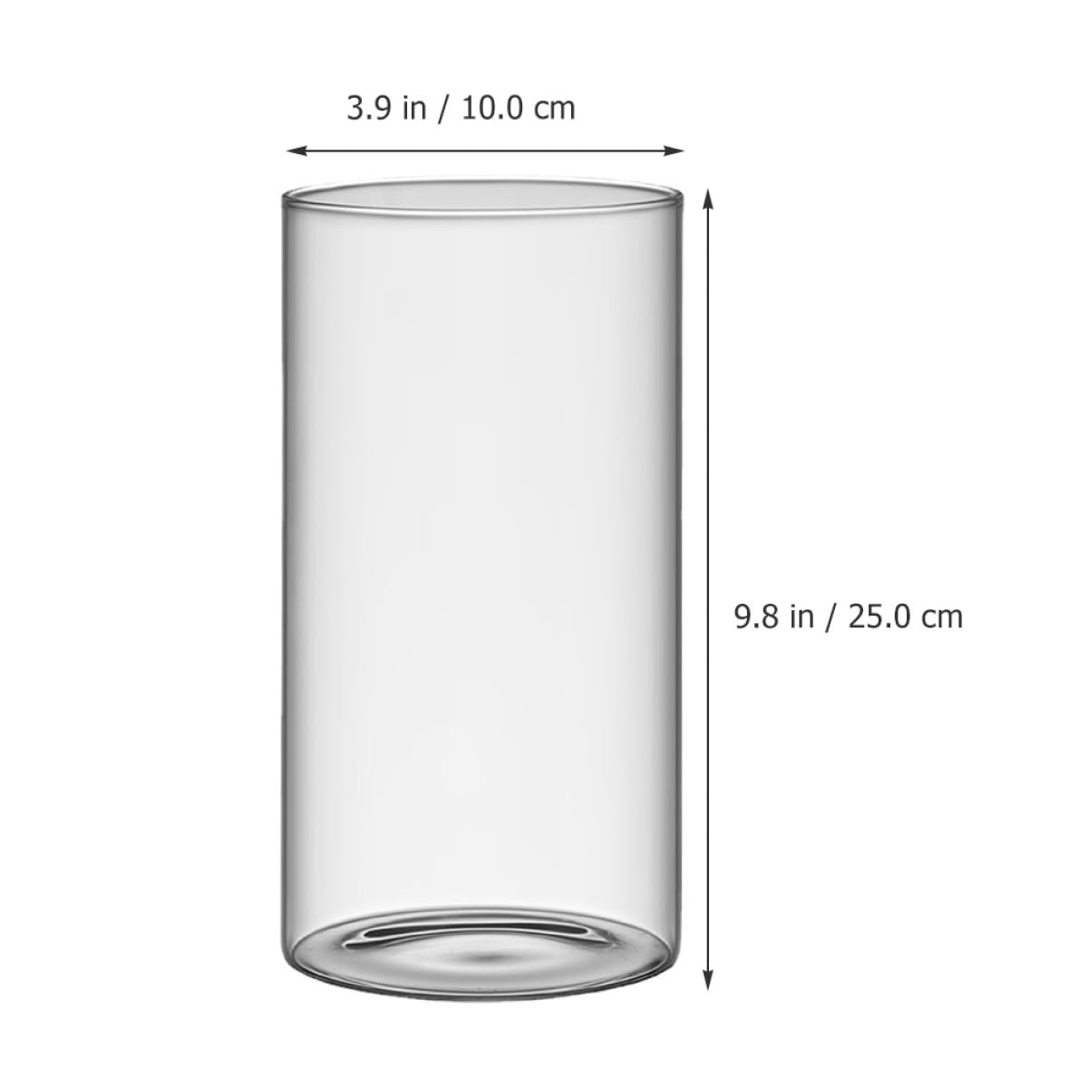 NUOBESTY Glass Flower Vase Hydroponic Cylinder Vase 10cm X 25cm High Borosilicate Glass Terrarium for Indoor Plant Display and Home Décor