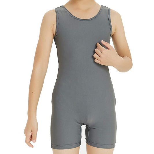 Boy's Gymnastics Unitard Toddler Ballet Dance Practice Atheletic Competition Training Leotard Gray,MC