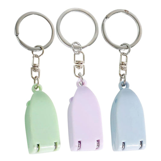 FRCOLOR Mini Foldable Nail Clippers with Keychain Portable Manicure Tool Set of 3 for Fingernail and Toenail Grooming Cute Cartoon Design Easy Travel Storage