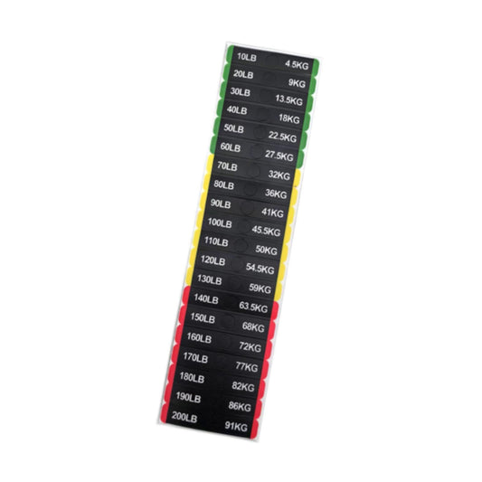 Menolana Circuit Breaker Label Sticker Weight Stickers Weight Stack Labels Decals for Body Building, 10 to 200lb, 7cmx1.2cm