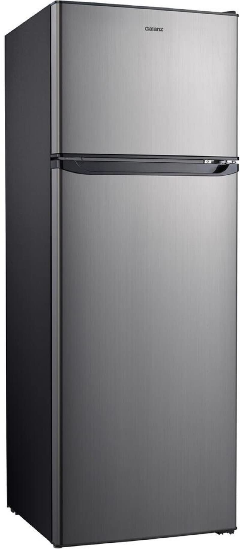 Galanz GLR12TS5F Refrigerator, Dual Door Fridge, Adjustable Electrical Thermostat Control with Top Mount Freezer Compartment, 12.0 Cu.Ft, Stainless Steel, 12