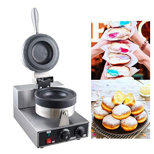 Kolice Commercial Gelato Panini Press Machine, Donut Ice Cream Dessert Italy Ice Cream Sandwich Press Burger Maker- 1300W, Timer and Temperature Control, Non-Stick Teflon Coating