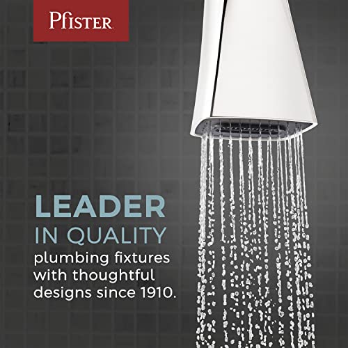 Pfister Alderwood Kitchen Faucet with Pull Down Sprayer and Soap Dispenser, Single Handle, NSF Certified, Polished Chrome Finish, F5297AWC