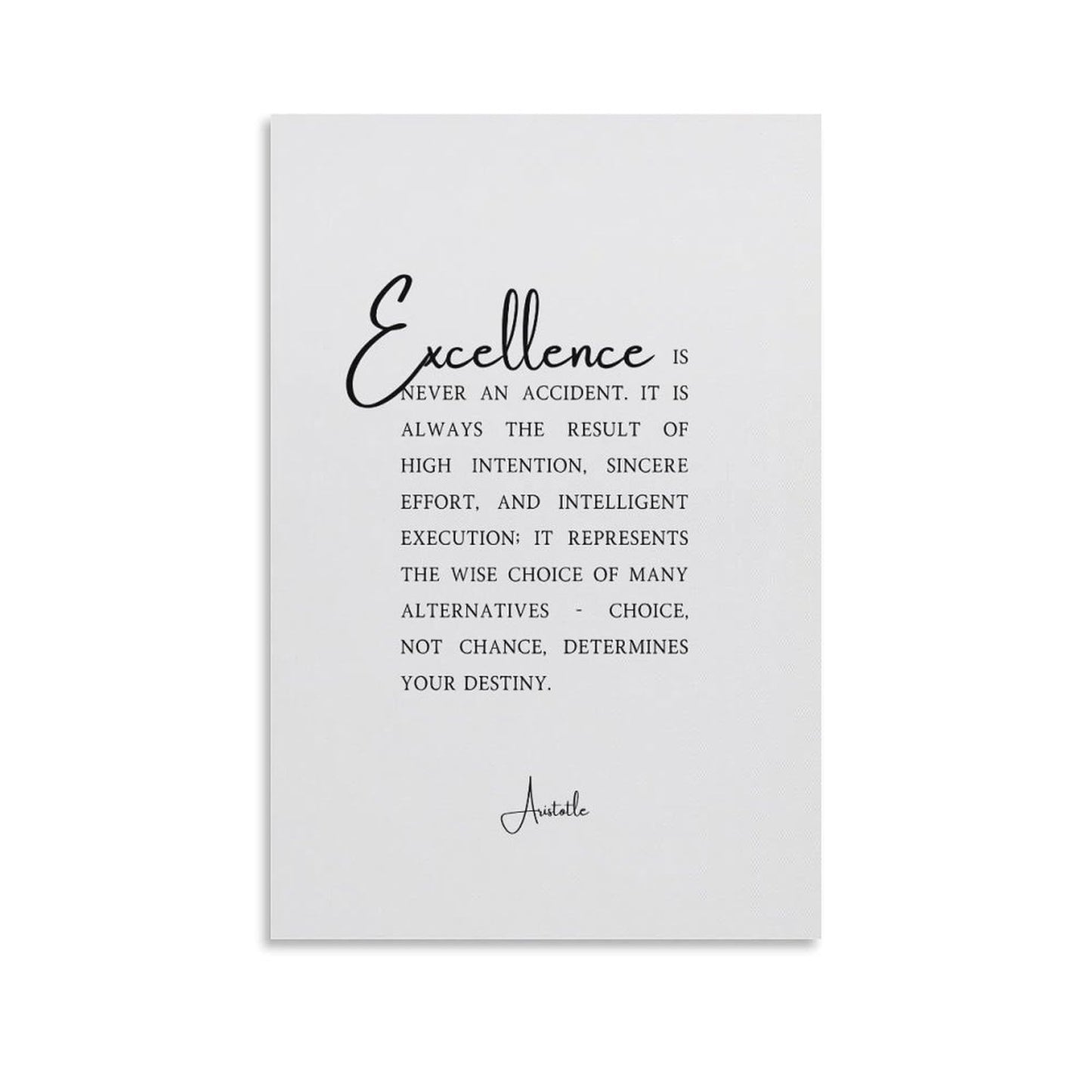 Aristotle Excellence Quote Print Typography Canvas Printing Wall Art Prints Wall Decor Posters Scandinavian Bohemian for Living Room Bedroom Home Office Study Gift 16x24inch(40x60cm)