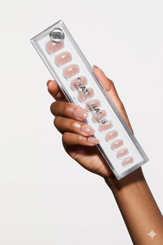 Reusable Pop-On Manicures - Nude Glaze Round