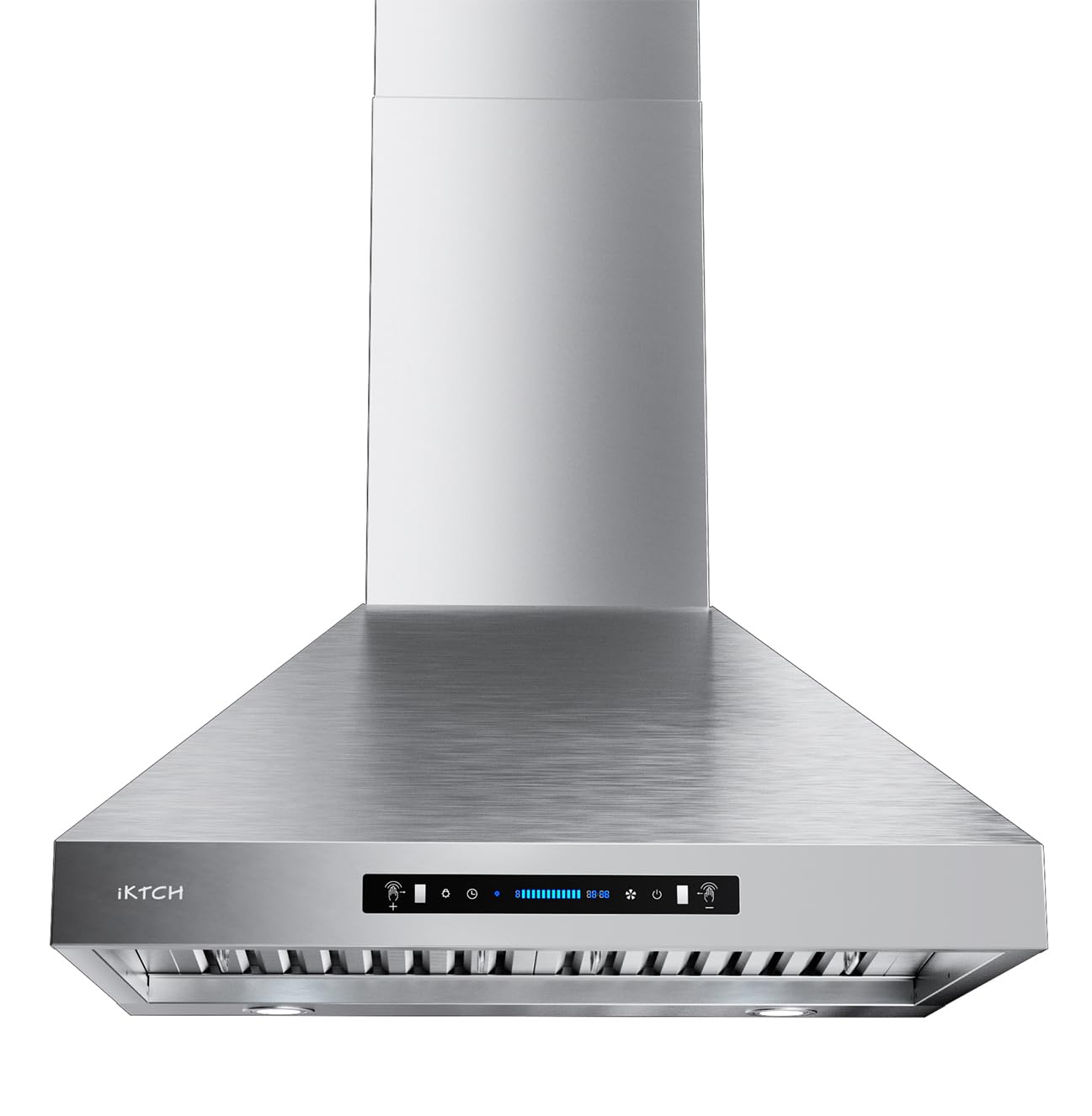 IKTCH 36-inch Wall Mount Range Hood 900 CFM Ducted/Ductless Convertible, Kitchen Chimney Vent Stainless Steel with Gesture Sensing & Touch Control Switch Panel, 4 Pcs Adjustable Lights