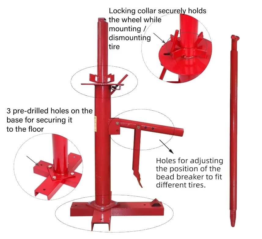 Wlikoci Manual Car Motorcycle Tire Repair Machine, 500mm Tyre Changer Wheel Mount Breaker Tyre Changer, for Bike Motorbike Go Kart