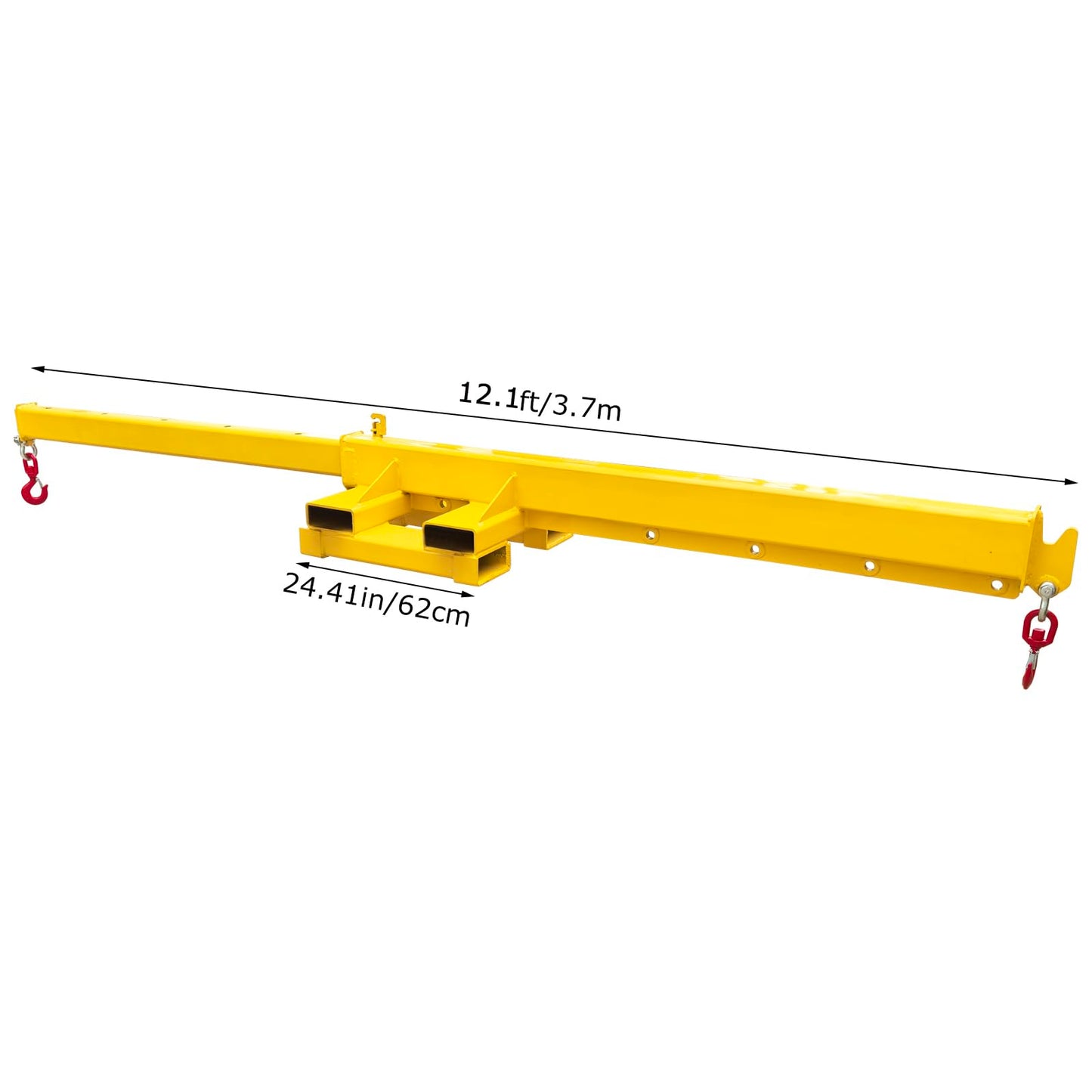LGXEnzhuo 4400LB Forklift Jib Boom Crane Attachment – Bidirectional Telescopic Carbon Steel Hoist, 12.1ft Adjustable Lifting Arm, 6.3"x2.56" Pocket Size, for Warehouse Farm