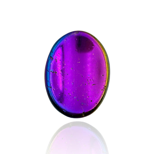 Titanium Aura Quartz Thumb Worry Stones Metaphysical Gemstone Crystal Healing Reiki Men Women Gift FENG Shui Positive Energy Love Wellness Palm Stones Wicca Powerful