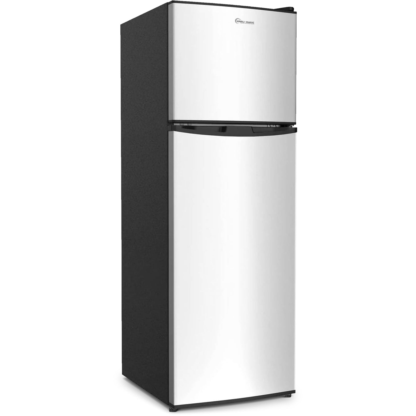 Simpli-Magic 10 Cu.Ft. Fridge with Freezer – Double Door Compact Refrigerator for Office, Dorm, Bedroom, Garage – Adjustable Thermostat, Large Capacity, Stainless Steel Finish