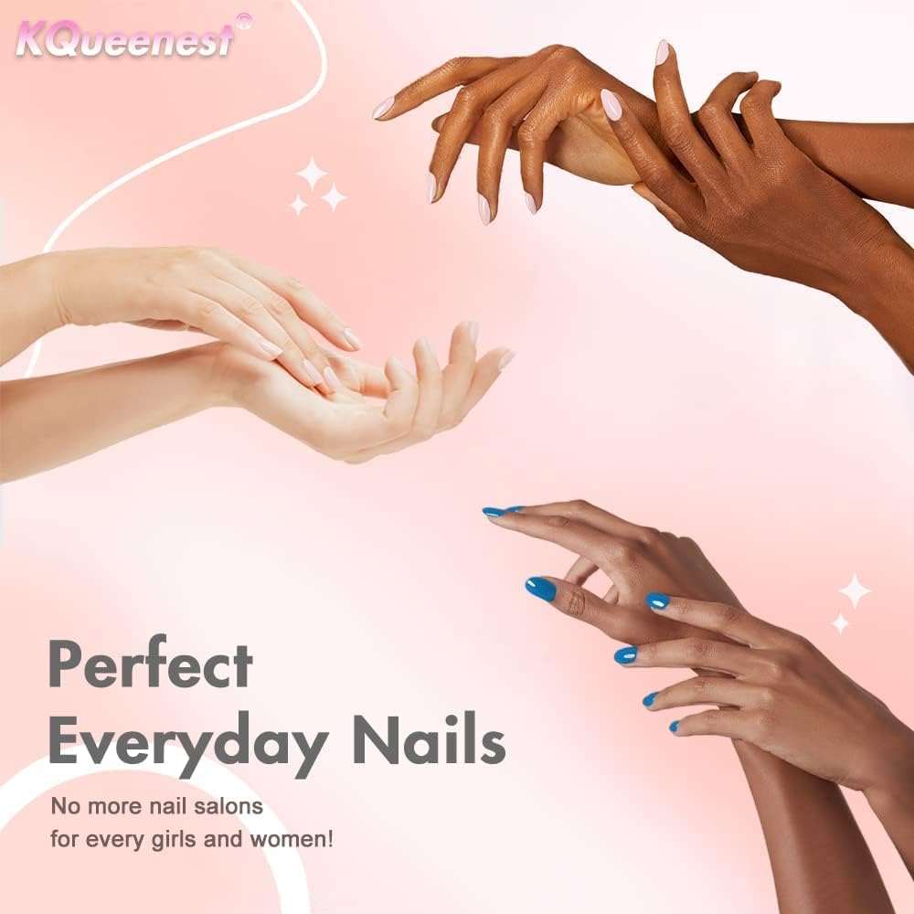 Dark Green Press on Nails Medium Stiletto Almond,KQueenest Pure Color Acrylic Nails Kit Reusable Fake Nails Christmas with Feature Protective UV Coating for Women Nail Art Manicure in 24PCS