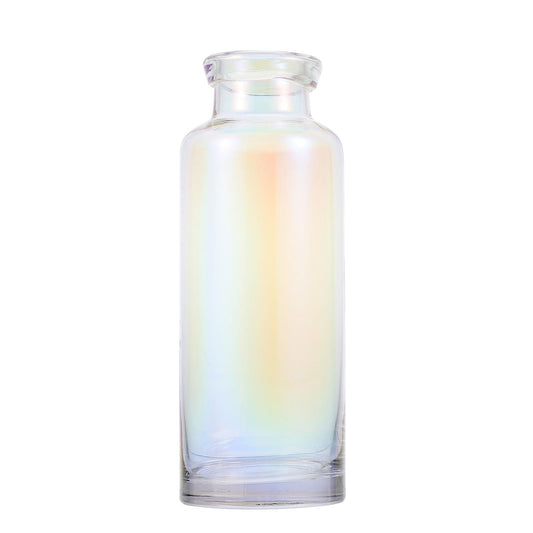Tofficu Colored Glass Hydroponic Plant Vase, Small Mouth Desktop Terrarium for Home Garden Decoration, Multi-Color Glass Planter Container for Indoor Hydroponics