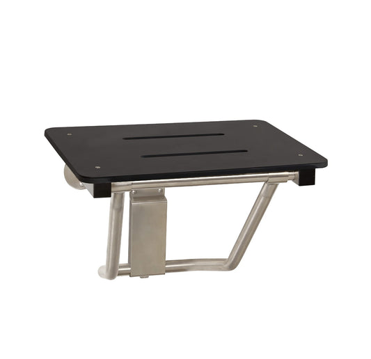 32" x 15" Black Folding Wall Mount Shower Seat Bench, ADA Compliant