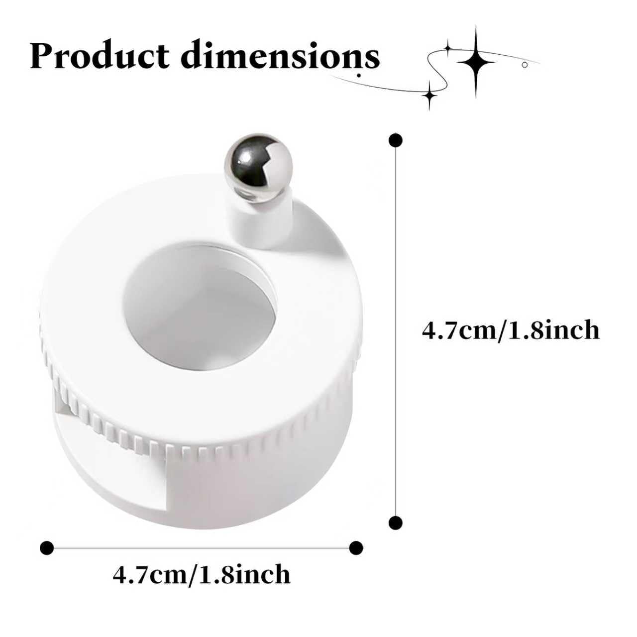 2026 New Rotating Cat Eye Magnet, Beginner Friendly Nail Tool with Uniform Magnetic Force and Excellent Light Absorption, Can Easily DIY Glossy Cat Eye Effect (1*White+1*Ball Magnet)