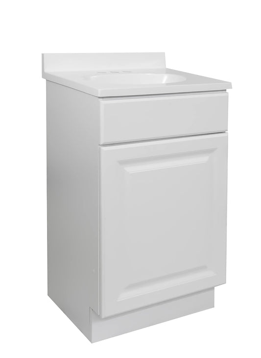 Design House Wyndham 19 Inch Bathroom Vanity with Cultured Marble Vanity Top - Unassembled Bathroom Vanity with Sink, White