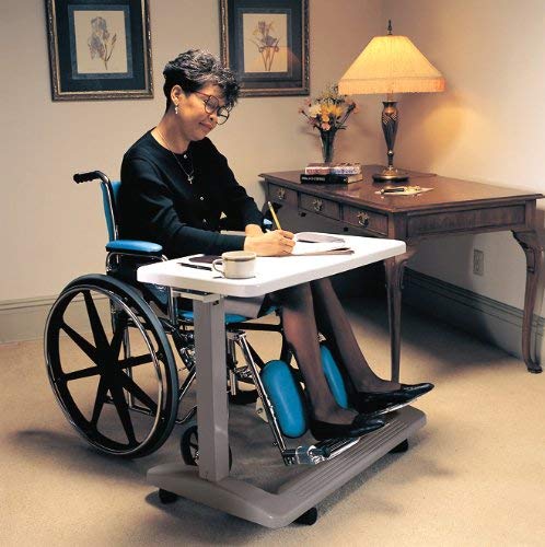 Carex Rolling Overbed Table, Hospital Bed Table, Laptop Tables for Recliner, Bed, Bedside and Sofa, Computer Tables, Hospital Tray, Adjustable with Wheels and Secure Height Adjustment