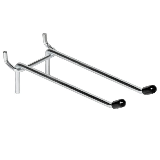 Nlmyt 10 Pcs Pegboard Hooks, 6 Inch Peg Board Hooks, Pegboard Pegs Accessories with Rubber Tipped, Double Peg Hook Fit 1/4” Hole, Heavy Duty Tool Utility Hook for Hanging Tools, Bags and More