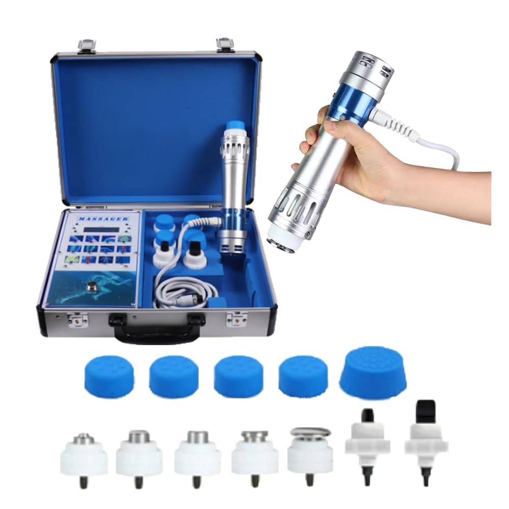 Shockwave Therapy Machine, Effective Electromagnetic Extracorporeal Shock Wave Therapy Machine Pain Relief Body Massager Muscle Relax Massage Gun with 7 Massage Heads