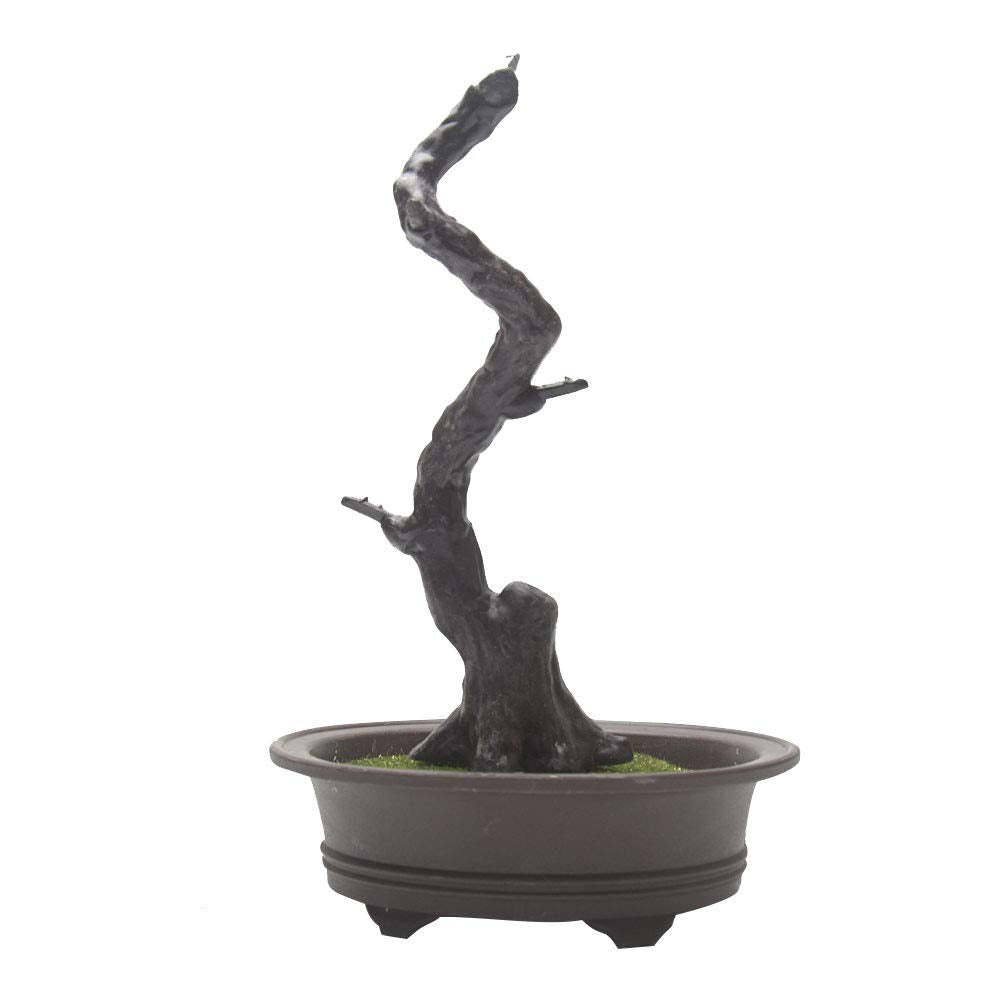 KOET Artificial Bonsai Pine Tree, 11Inch Faux Potted Plant Desk Display Fake Tree Pot Ornaments, Japanese Cedar Bonsai Plant for Home, Office Decoration