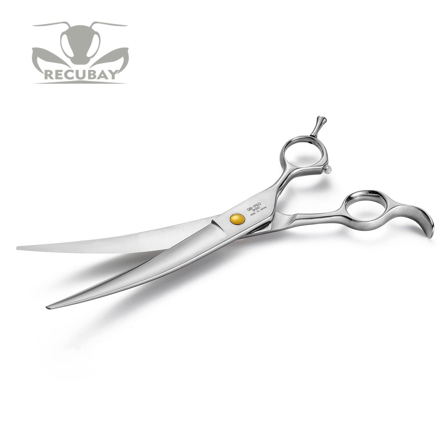 Recubay Gold Mantis Grooming Shears, Set with Matte Deluxe 440C Stainless Steel, Professional Grooming Scissors Kit, Any Skill Level(8.0" 4 Piece Set)