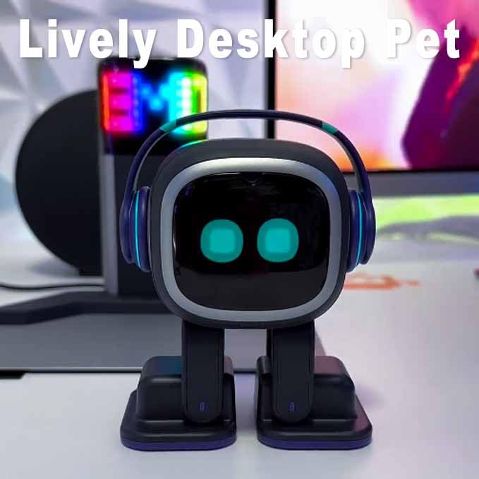 EMOPET AI Desk Robot Companion - ChatGPT Enabled with Voice Commands & Dance Feature, Interactive Robot Pet with Personality, Comes with Charging Home Station
