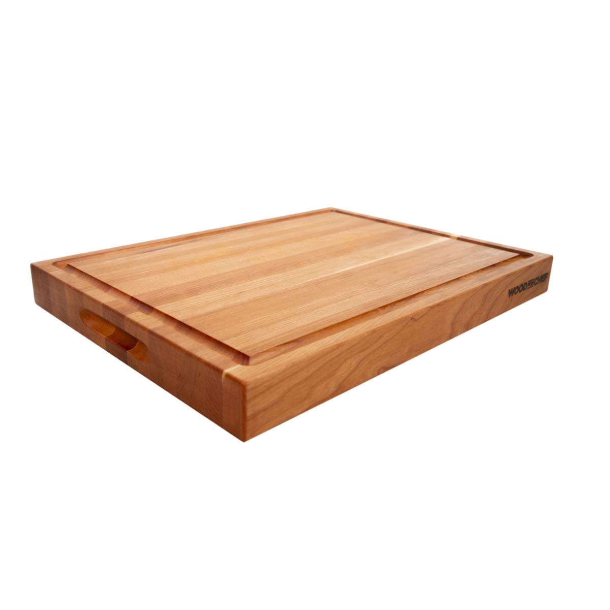 Large Wood Cutting Board from American Cherry - A Butcher Block That Comes with Juice Groove for Cutting Meat and Juicy Veggies Easily - Cherry Chopping Board - 20x16x1.5 inches