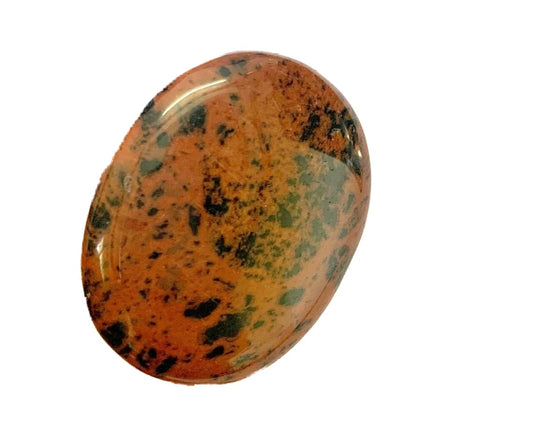 crystalmiracle Mahagoni Obsidian 1.5 Inches Oval Worry Stone Metaphysical Gemstone Crystal Healing Reiki Men Women Feng Shui Positive Energy Love Wellness Thumb Stones for Gifts