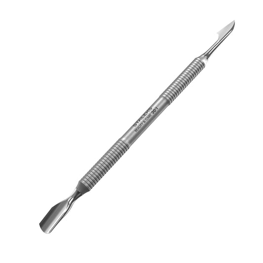 Staleks Beauty & Care Manicure Pusher 30 Type 1 – Dual-Ended Cuticle Pusher and Hatchet-shaped Cleaner – Stainless Steel Tool for Home Use