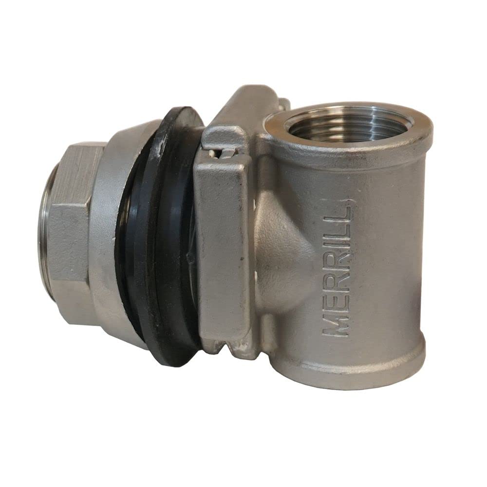 Merrill MFG SSMB225 1-1/4" Stainless Steel Pitless Adapter, Heavy Duty 304 SS Well Pump Pitless for 1-1/4" Drop Pipe & Discharge, Deep Well Submersible Pump Connection Fits 5"–8" Casing