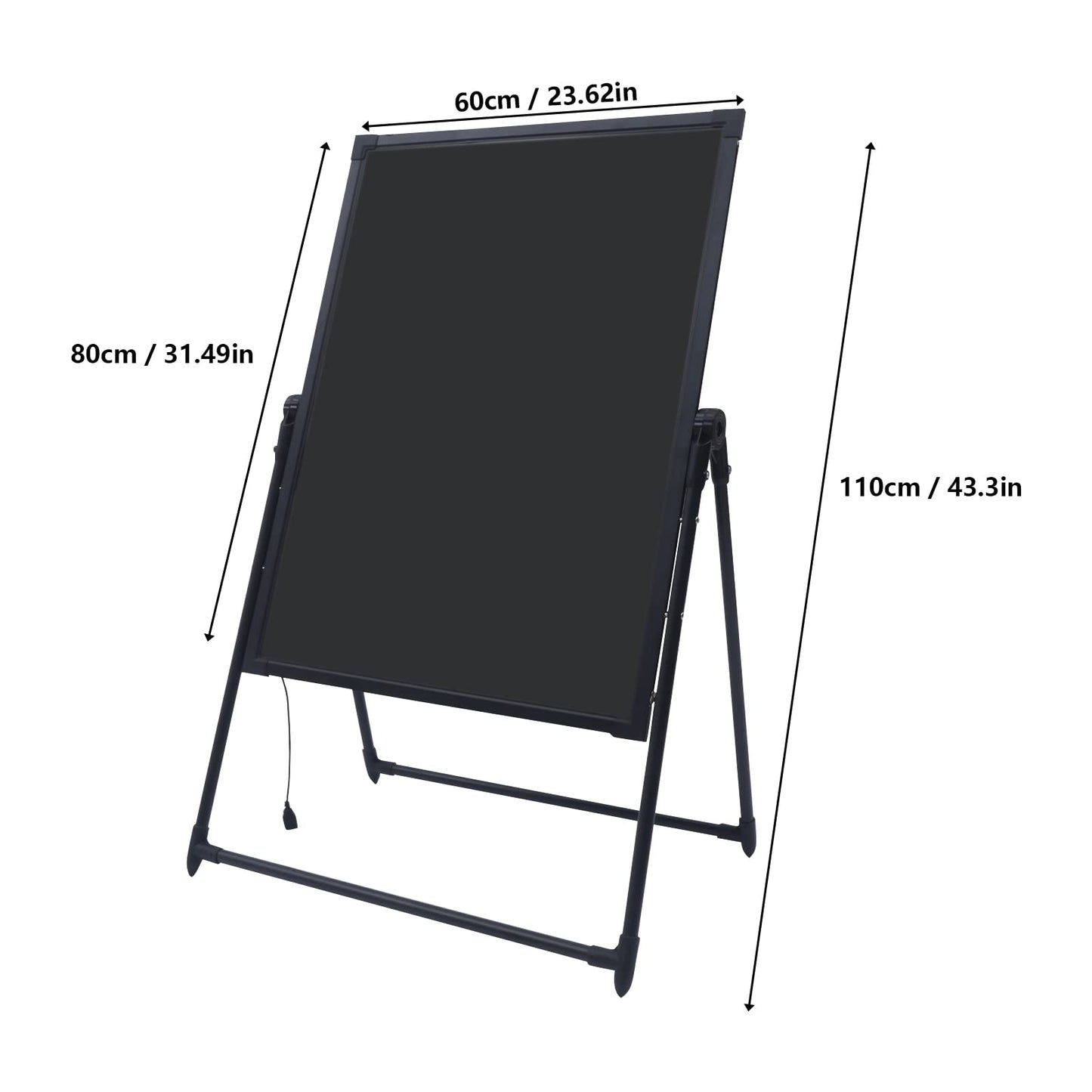32"x24" LED Message Writing Board Standing A-Frame Menu Sign Board Illuminated Erasable Lighted Chalkboard Sign Menu Board with 8 Highlighters, Towel and Remote Control