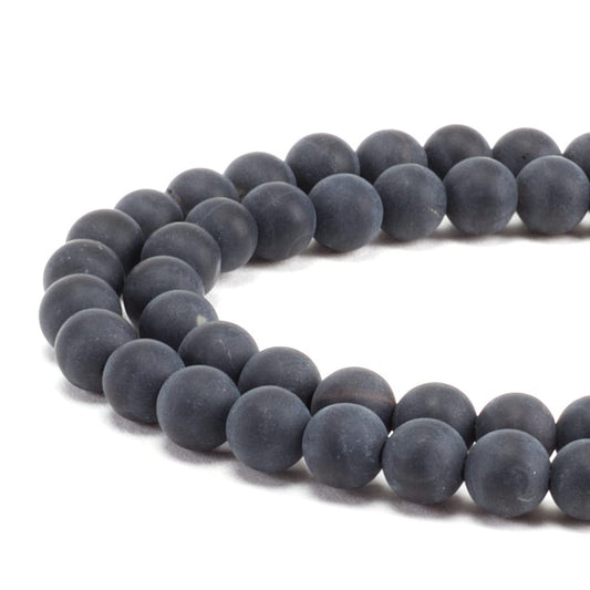 Cherry Tree Collection | 100PCS 6mm Matte Black Agate Gemstone Round Beads for Jewelry Making | Includes Storage Box, Elastic String, and Needles