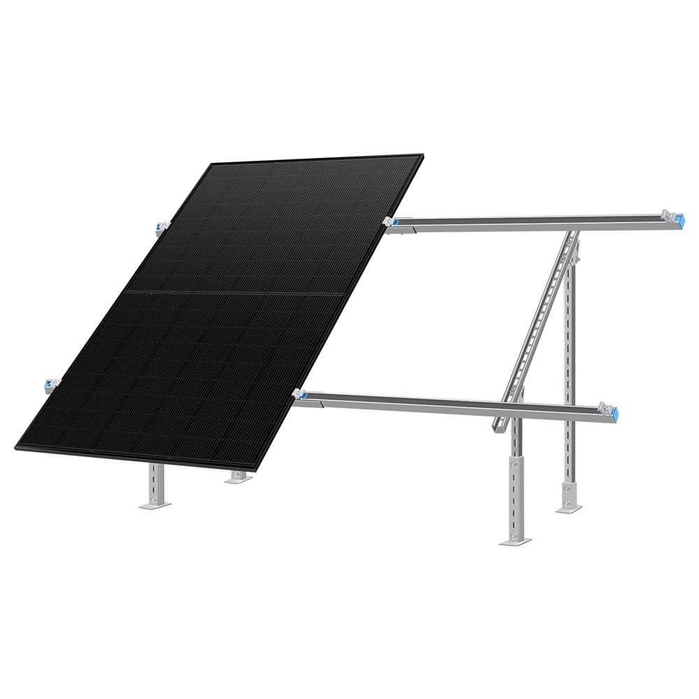 SUNGOLDPOWER Solar Panel Ground Mount Bracket,Adjustable Tilt & Expandable Solar Mount Bracket Kits for 2pcs 300W/450W/500W/550W/560W/590w Solar Panels,for Ground,Farm,Backyard,Off-Grid System