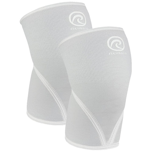 Rehband Classic 7mm V Knee Sleeve for Weightlifting, Competition Grade Powerlifting Knee Sleeve, Compression Sleeve for Crossfit, Squats, Gym & Heavy Lifts, Colour:Arctic/White - 1 Pair, Size:XX-Large