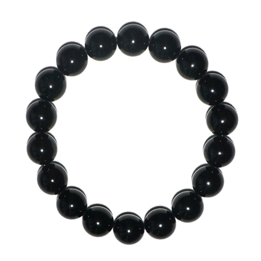 TaHLga Black Tourmaline Bracelet 12MM | Grade Natural Chakra Crystal Jewelry | Birthstone of October, Fit 7.5" Wrist Size, Bring Luck, Peace & Love, Gift for Friends Familys
