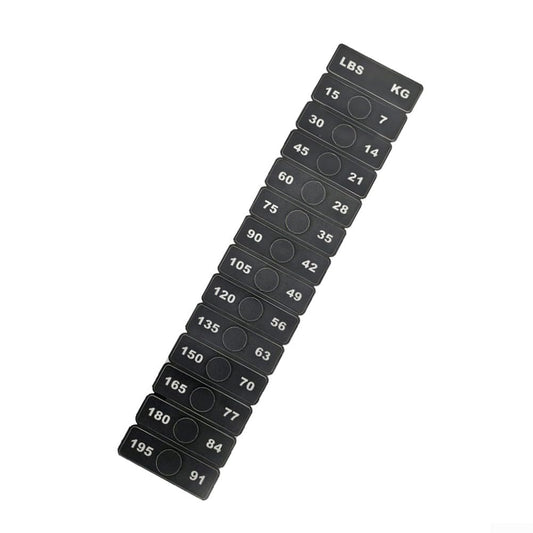 Gym Weight Stack Number Stickers for Fitness Equipment PP Plastic Labels for 15-195 lbs Training Weights Clear Marking for Quick Identification