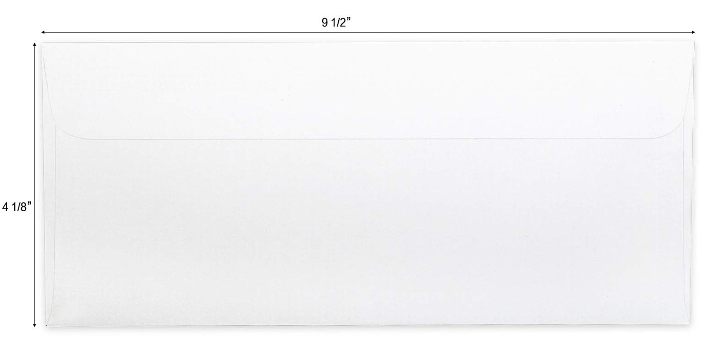 HERKKA #10 Security Self-Seal Envelopes, No.10 Windowless Bussiness Envelopes, Security Tinted with Printer Friendly Design - Size 4-1/8 x 9-1/2 Inch - White - 24 LB - 1000 Pack