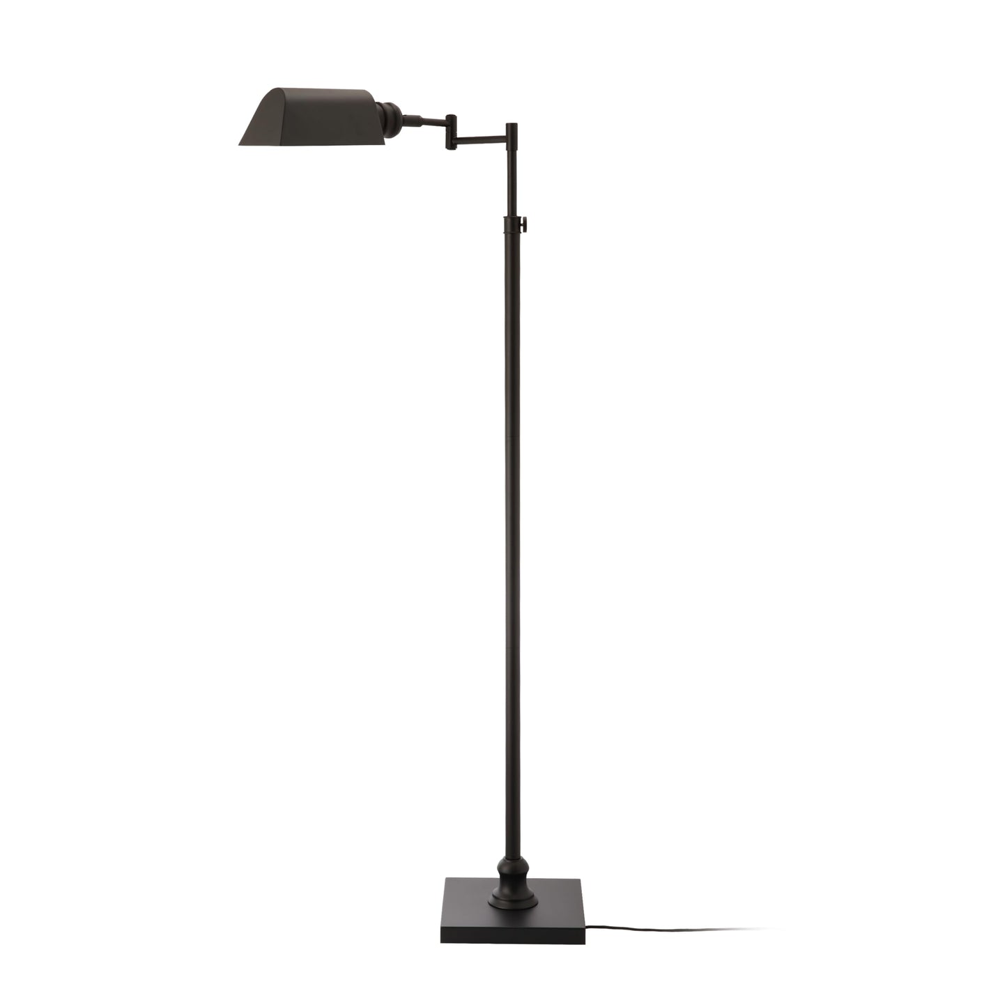 O’Bright Arcadia - Pharmacy Floor Lamp, Full Range Dimming, Swing Arm Task Lamp, E26 Socket, Bulb Replaceable, Adjustable Height 47” to 55”, 360° Rotatable Shade, All-Metal Design, Black