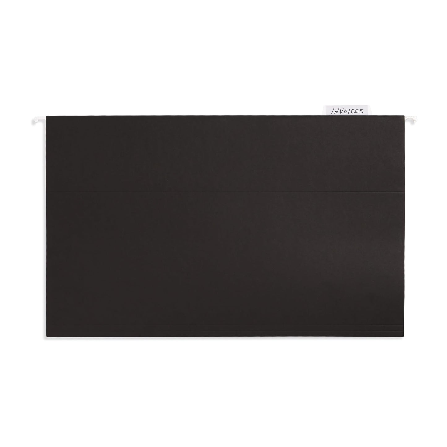 25 Blue Summit Supplies Legal Size Hanging File Folders - Black Hanging File Folders for Filing Cabinet, Durable 11 pt Paper with Plastic Tabs and Inserts, Black Legal Size Hanging Folders