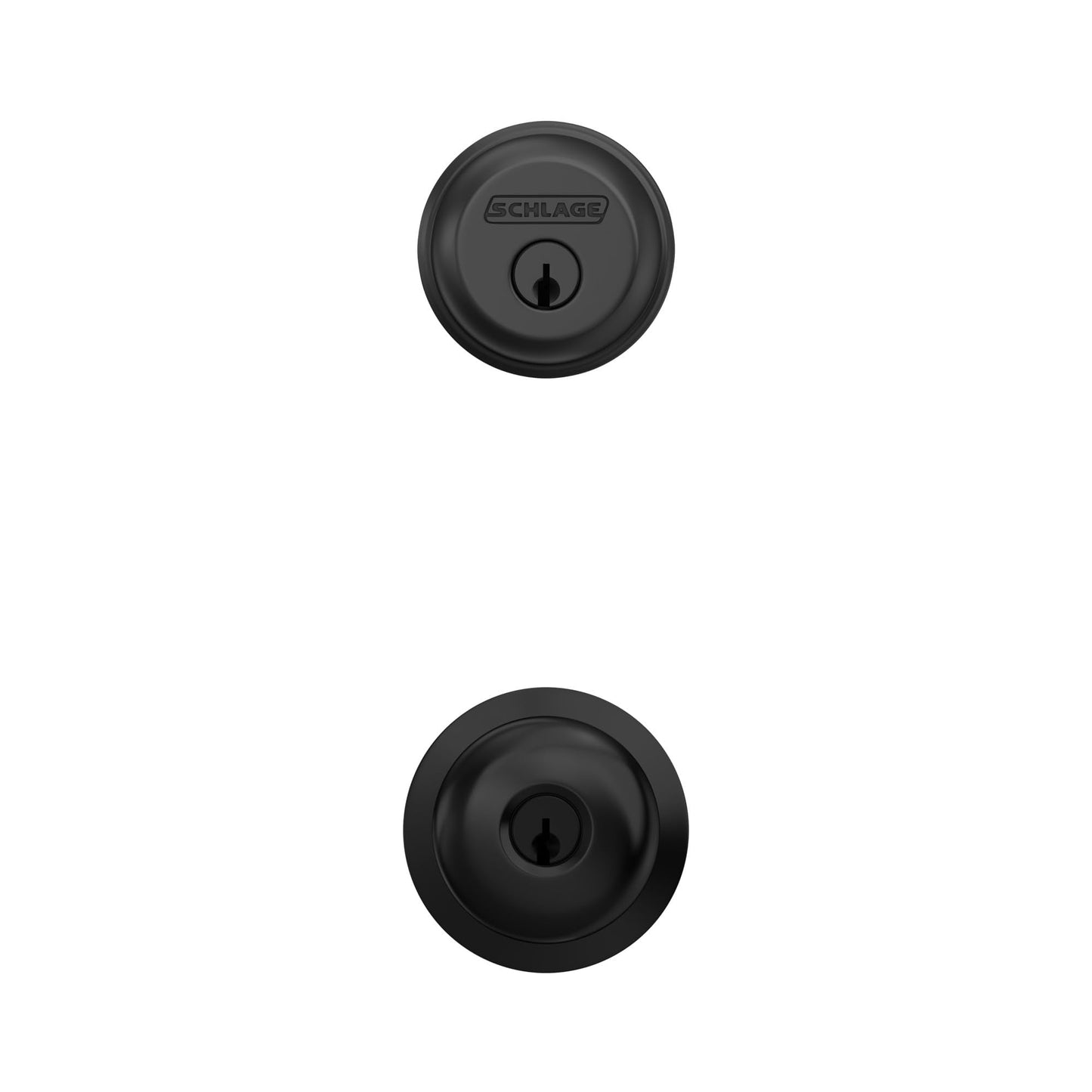Schlage FB50 N G PLY 622 Single Cylinder Deadbolt and Keyed Entry Plymouth Knob, Matte Black